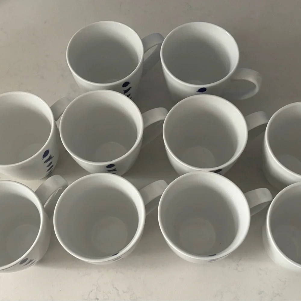 West Elm Blue Splatter Mugs - 10